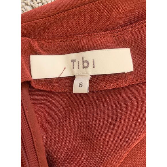 TIBI‎ Women Size 6 Burgundy Pink Midi Dress - Picture 3 of 11